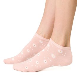 STOPKI DAMSKIE SUMMER SOCKS 114 35-37 morelowy/kwiatki 132