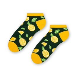 STOPKI DAMSKIE SUMMER SOCKS 114 35-37 zielony/cytryny 082