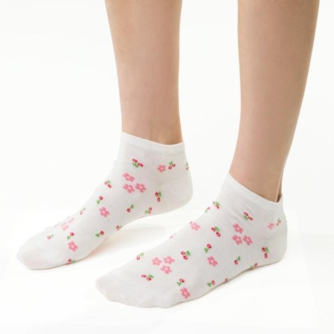 STOPKI DAMSKIE SUMMER SOCKS 114 38-40 ecrui/czereśnie STOPKI DAMSKIE SUMMER SOCKS 114 38-40 ecrui/czereśnie