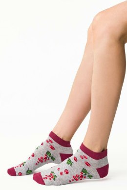 STOPKI DAMSKIE SUMMER SOCKS 114 38-40 szary/porzeczki 103