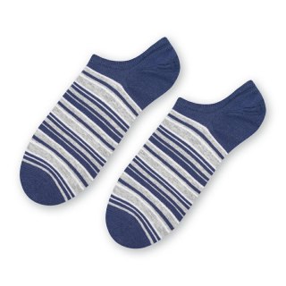 STOPKI WZOROWANE 021 44-46 szary/jeans-paski 035