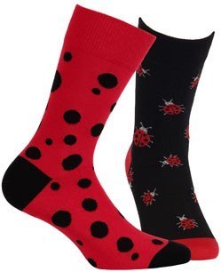 SKARPETKI WZOROWANE FUNKY 30-34 red.r56/wz.080