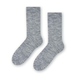 SKARPETY MĘSKIE ALPACA WOOL 044 44-46 melanż jasny szary