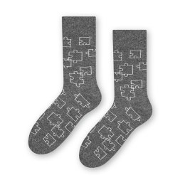SKARPETY MĘSKIE RODZINNE 084 41-43 004 ciemny szary/puzzle