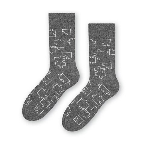 SKARPETY MĘSKIE RODZINNE 084 41-43 004 ciemny szary/puzzle SKARPETY MĘSKIE RODZINNE 084 41-43 004 ciemny szary/puzzle