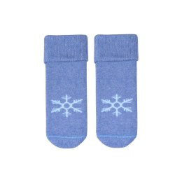 SKARPETKI FROTTE NIEMOWLĘCE 156 11-13 004 niebieski/śnieżka