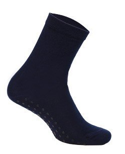 SKARPETKI GŁADKIE Z ABS 6-11 LAT 30-32 navy.b85/wz.002