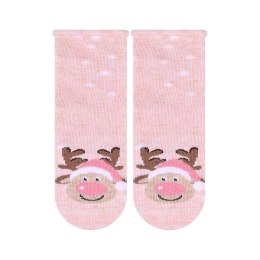 SKARPETKI NIEMOWLĘCE COTTON CANDY 138 11-13 jasny różowy/renifer 128