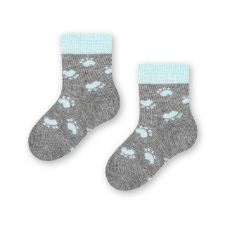 SKARPETKI NIEMOWLĘCE COTTON CANDY 138 14-16 ciemny szary/łapki 276
