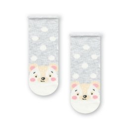 SKARPETKI NIEMOWLĘCE COTTON CANDY 138 17-19 szary/miś 358