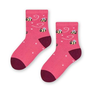 SKARPETKI NIEMOWLĘCE COTTON CANDY 138 20-22 różowy/pszczoły 230