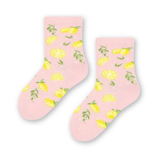 SKARPETKI NIEMOWLĘCE COTTON CANDY 138 23-25 różowy/cytryny 238