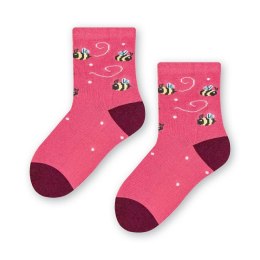 SKARPETKI NIEMOWLĘCE COTTON CANDY 138 23-25 różowy/pszczoły 230