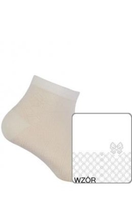 SKARPETKI WIOSENNE COTTOLINE ŻAKARD 0-2 LATA SALE 15-17 pearlpink.c20/wz.011