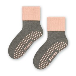SKARPETY DZIECIĘCE FROTTE ABS 038 32-34 018 melanż szary/łososiowy