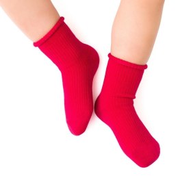 SKARPETY NIEMOWLĘCE MERINO WOOL BEZUCISKOWE 130 20-22 czerwony/bezuciskowy