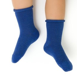 SKARPETY NIEMOWLĘCE MERINO WOOL BEZUCISKOWE 130 20-22 niebieski/bezuciskowy