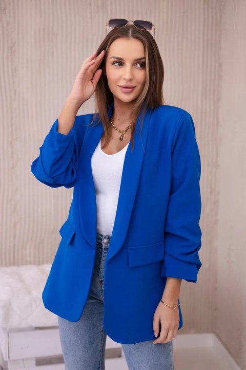 Marynarka z klapami elegancka chabrowy uniwersalny Marynarka z klapami elegancka chabrowy uniwersalny