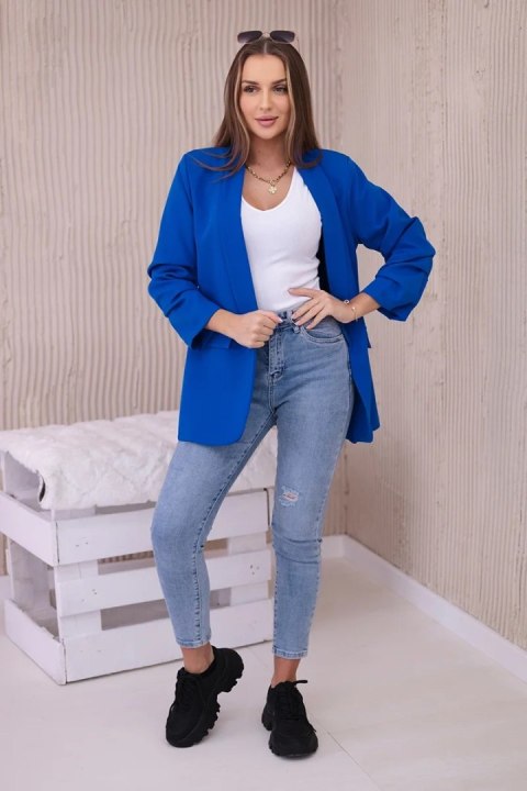 Marynarka z klapami elegancka chabrowy uniwersalny Marynarka z klapami elegancka chabrowy uniwersalny