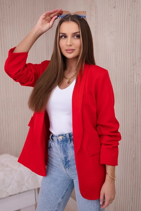 Marynarka z klapami elegancka czerwona uniwersalny