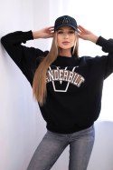 Bluza damska oversize z napisem Vanderbilt czarna uniwersalny