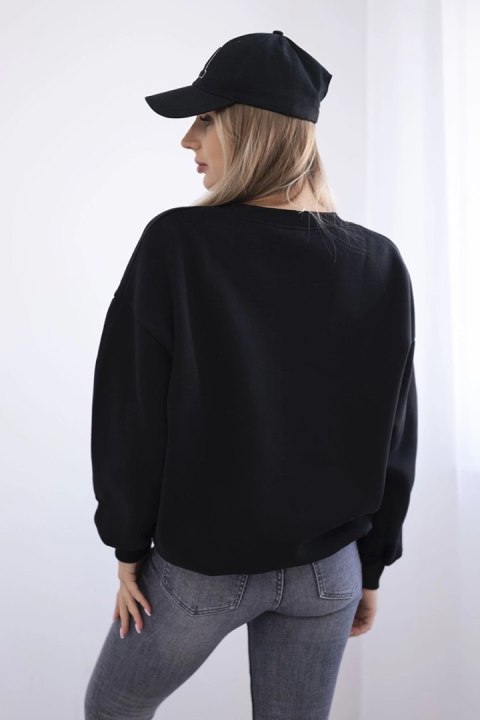 Bluza damska oversize z napisem Vanderbilt czarna uniwersalny Bluza damska oversize z napisem Vanderbilt czarna uniwersalny