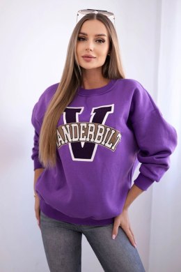 Bluza damska oversize z napisem Vanderbilt fioletowa uniwersalny