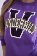 Bluza damska oversize z napisem Vanderbilt fioletowa uniwersalny