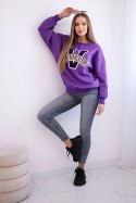 Bluza damska oversize z napisem Vanderbilt fioletowa uniwersalny