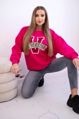 Bluza damska oversize z napisem Vanderbilt fuksja uniwersalny