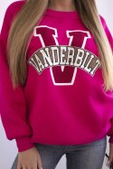 Bluza damska oversize z napisem Vanderbilt fuksja uniwersalny