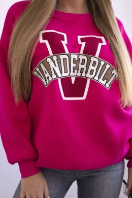 Bluza damska oversize z napisem Vanderbilt fuksja uniwersalny