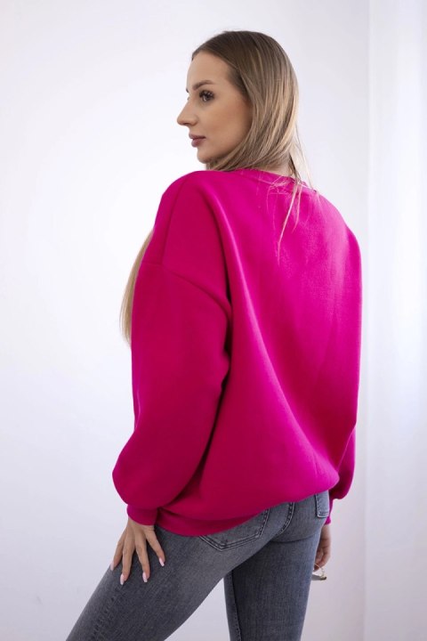 Bluza damska oversize z napisem Vanderbilt fuksja uniwersalny Bluza damska oversize z napisem Vanderbilt fuksja uniwersalny