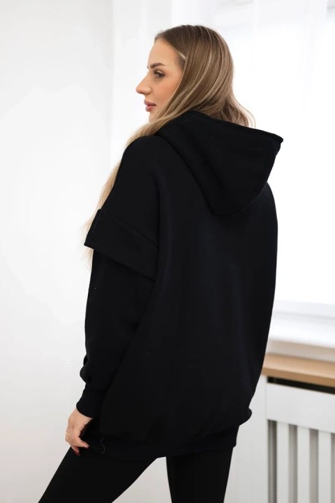 Bluza ocieplana z półgolfem czarna Bluza ocieplana z półgolfem czarna
