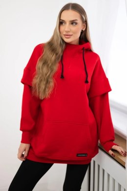Bluza ocieplana z półgolfem czerwona uniwersalny