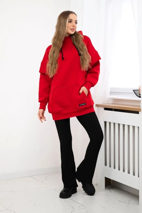 Bluza ocieplana z półgolfem czerwona Bluza ocieplana z półgolfem czerwona