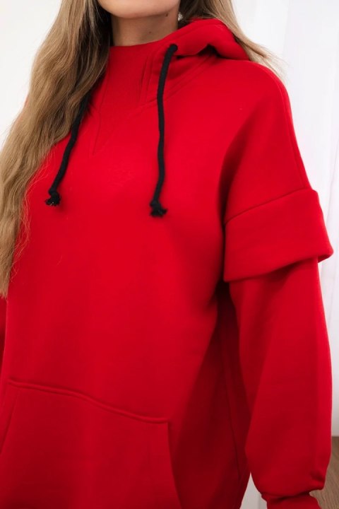Bluza ocieplana z półgolfem czerwona Bluza ocieplana z półgolfem czerwona
