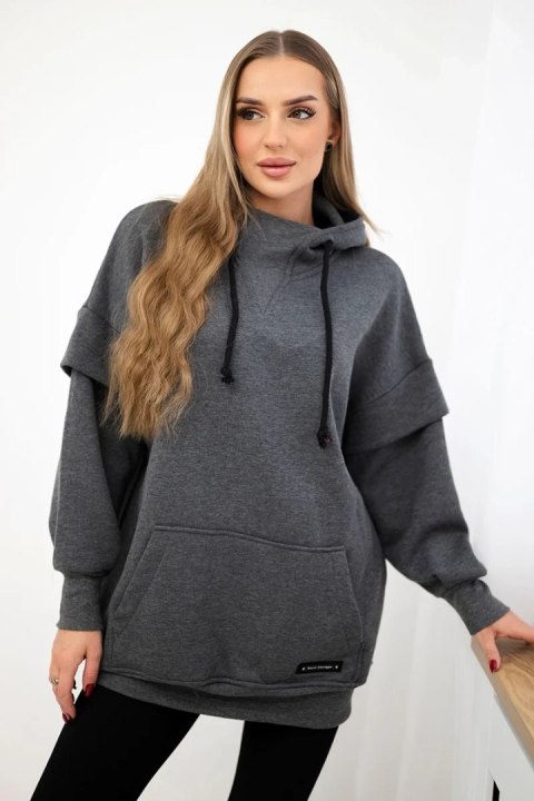 Bluza ocieplana z półgolfem grafitowa uniwersalny Bluza ocieplana z półgolfem grafitowa uniwersalny