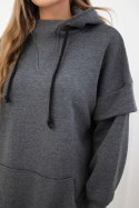 Bluza ocieplana z półgolfem grafitowa uniwersalny