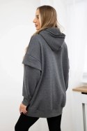 Bluza ocieplana z półgolfem grafitowa