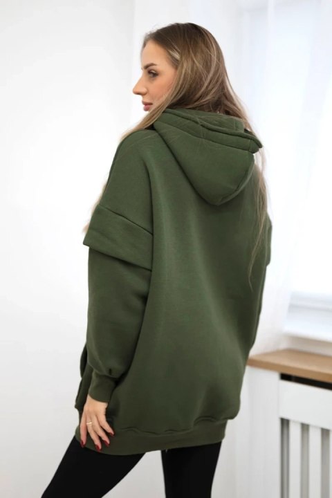 Bluza ocieplana z półgolfem khaki uniwersalny Bluza ocieplana z półgolfem khaki uniwersalny