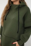 Bluza ocieplana z półgolfem khaki uniwersalny