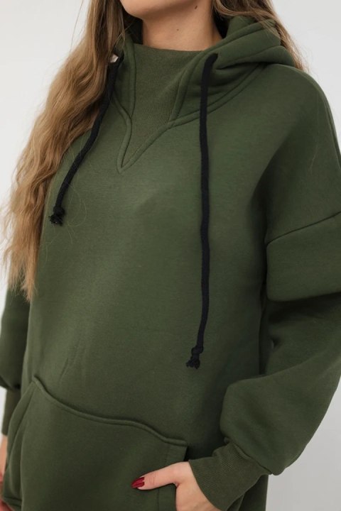 Bluza ocieplana z półgolfem khaki uniwersalny Bluza ocieplana z półgolfem khaki uniwersalny