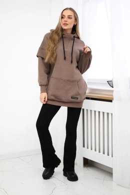Bluza ocieplana z półgolfem mocca uniwersalny
