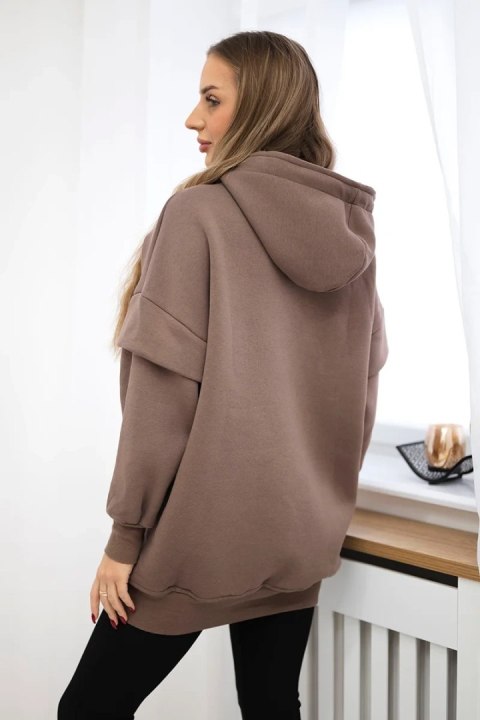 Bluza ocieplana z półgolfem mocca Bluza ocieplana z półgolfem mocca