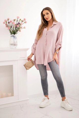 Koszula bawełniana muślinowa Plus Size ciemny pudrowy róż uniwersalny