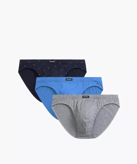 SLIPY MĘSKIE 3MP-191 XXL szary melange/niebieski/granatowy SLIPY MĘSKIE 3MP-191 XXL szary melange/niebieski/granatowy