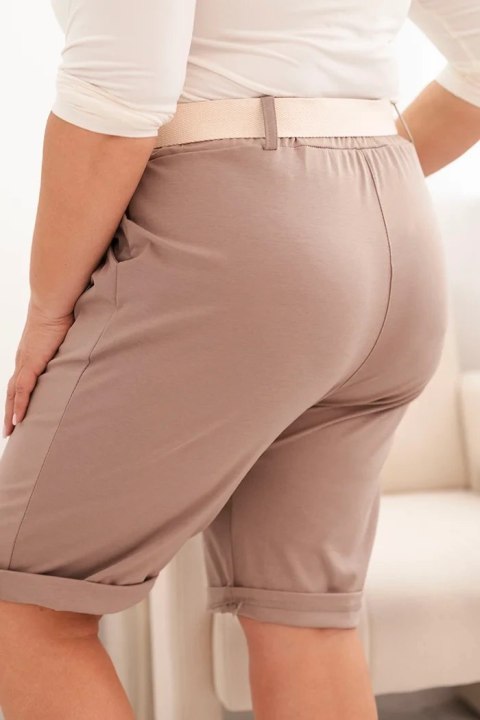Spodenki damskie bawełniane Plus Size z paskiem fango 5XL