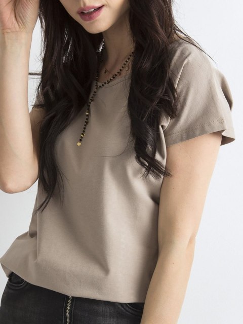 T-shirt RV-BZ-4622.69 ciemny bezowy S T-shirt RV-BZ-4622.69 ciemny bezowy S