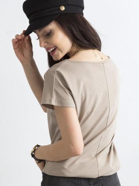 T-shirt RV-BZ-4622.69 ciemny bezowy S T-shirt RV-BZ-4622.69 ciemny bezowy S